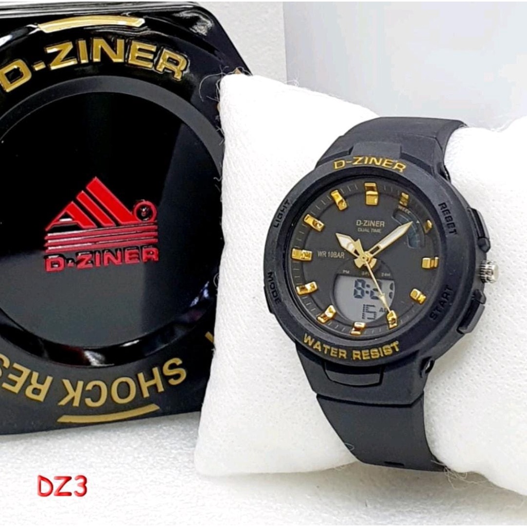 JAM TANGAN WANITA D-ZINER 8260 ORIGINAL ANTI AIR JAM TANGAN DZINER BABY-G BSA B100 DIGITAL ANALOG DUAL TIME RUBBER SPORTY ANTI AIR