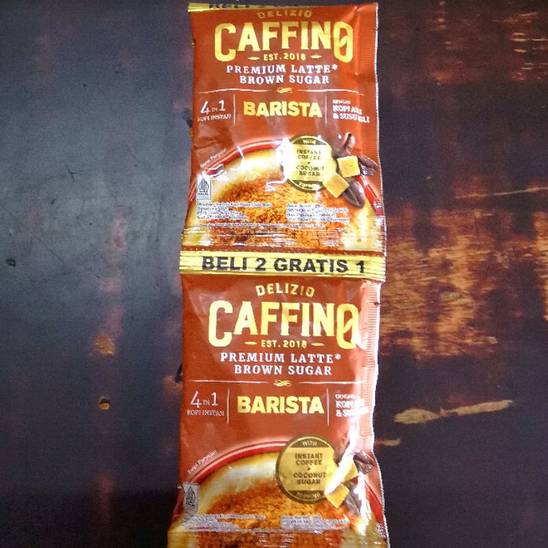 

Caffino Kopi Barista Premium Late Brown Sugar 4 in 1 Renceng 10 Sachet 25 gr