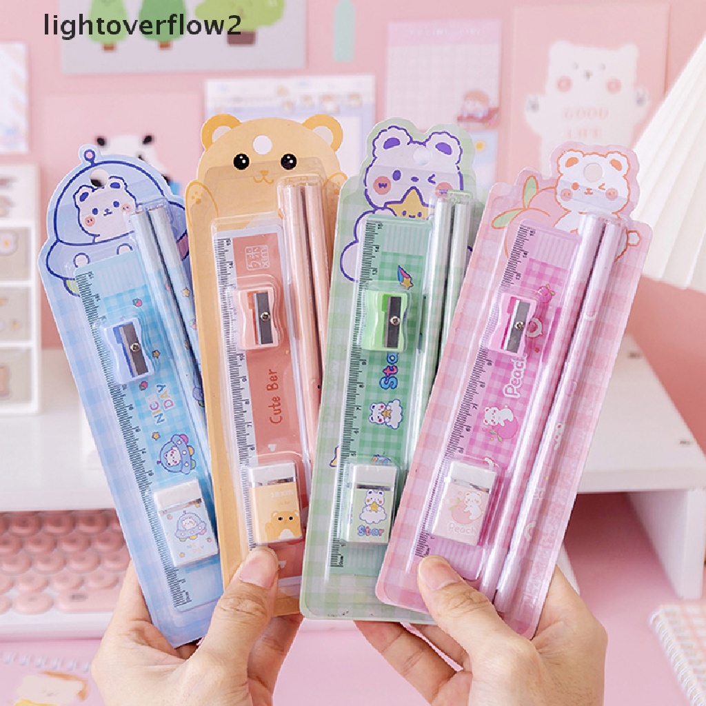 (lightoverflow2) 5pcs / Set Pensil HB Motif Kartun Lucu Untuk Stationery Sekolah / Hadiah