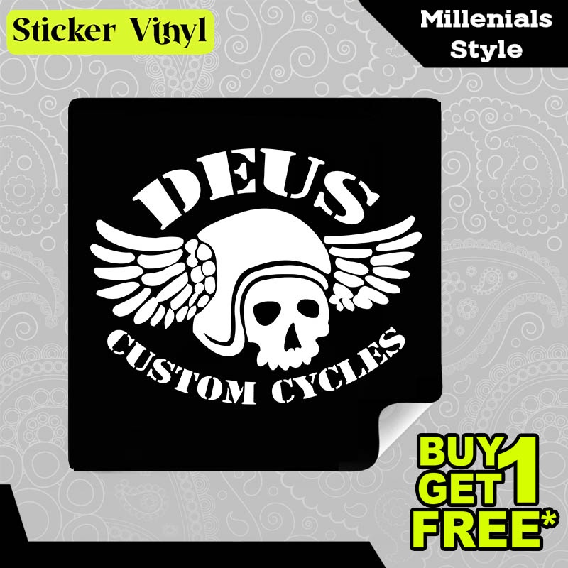 

Stiker Sticker Deus Custom Cycles Gambar Unik Desain Keren dan Kekinian Aesthetic Bahan Vinyl Satuan Anti Air
