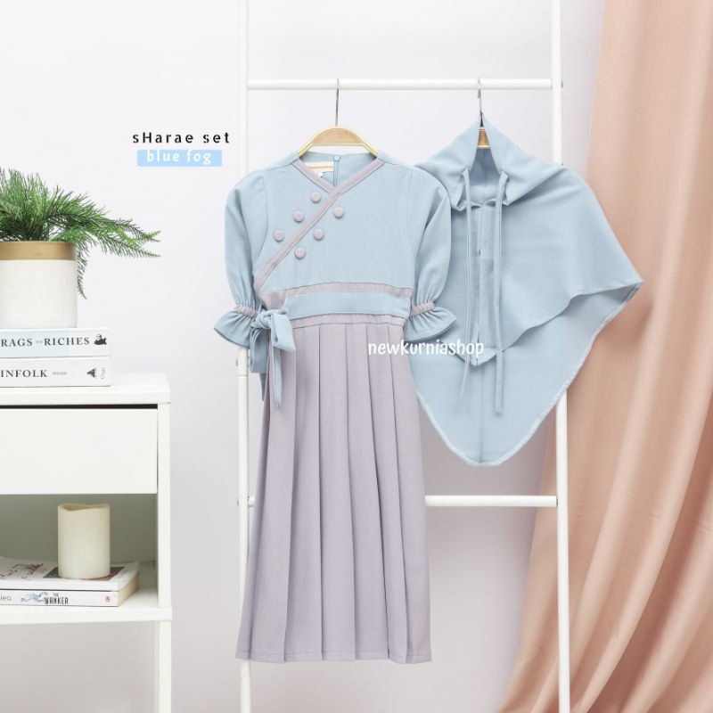 Gamis Muslim Anak Perempuan Set Hijab Sharae Tiffani Twill