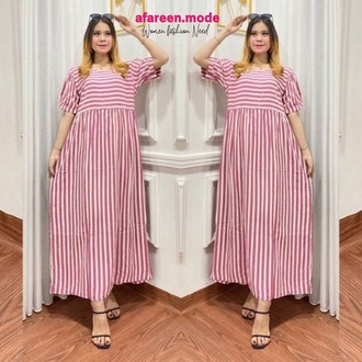 Termurah Daster Panjang Longdress Salur / Daster Katun Rayon Jumbo Busui