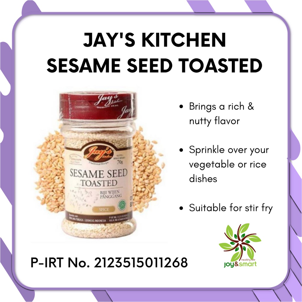 

Joy Smart Healthy Life Jay's Sesame Seed Toasted Biji Wijen Panggang 70gr
