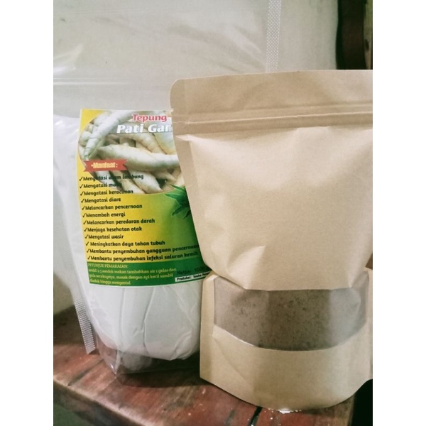 

PAKET TEPUNG GARUT 500g + GULA AREN 500g Kemasan Kraf windoow