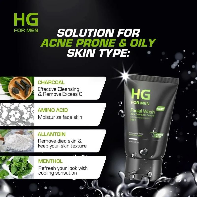 HG For Men Facial Wash Acne Care &amp; Oil Control 100ml