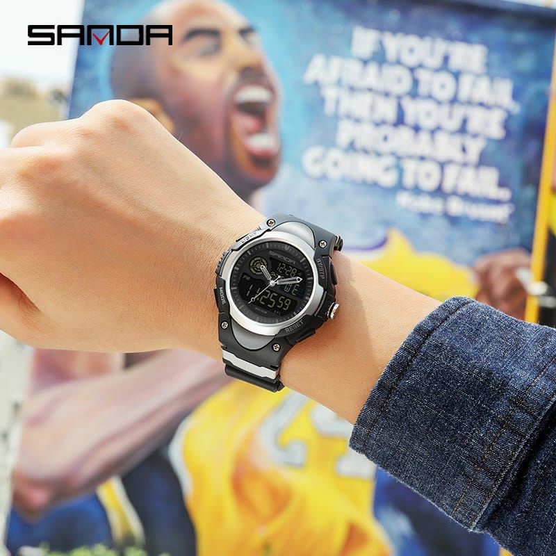 BEST SELLER SANDA 3117 Jam Tangan Pria Digital Analog Tali Rubber Shockproof Anti Air