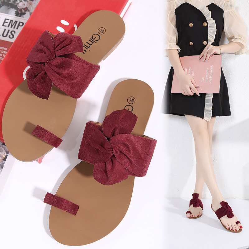 Sandal Flat Wanita Selop Jepit Pita Bunga