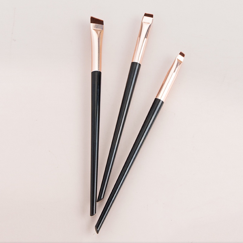 3pcs / set Brush Eyeliner / Alis Kepala Miring Ultra Tipis Multifungsi Untuk Makeup / Kosmetik Wanita