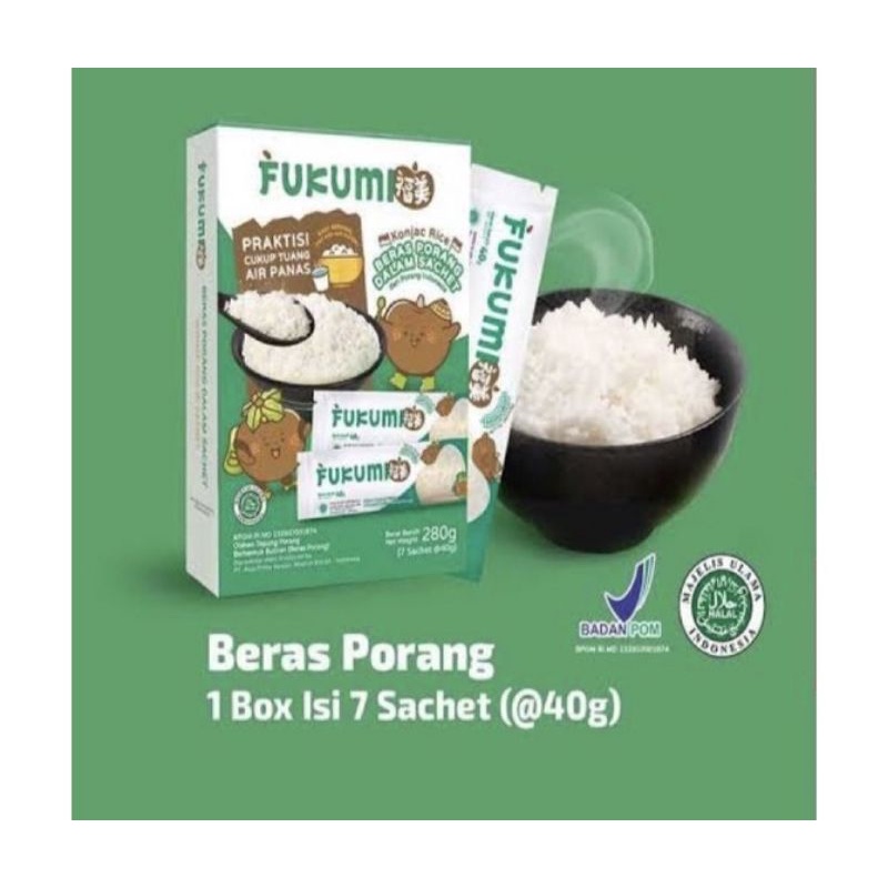 

FUKUMI Beras Porang Box Sachet - Shirataki / Konjac Rice - Beras Viral - Beras Masa Depan - Beras Kesehatan