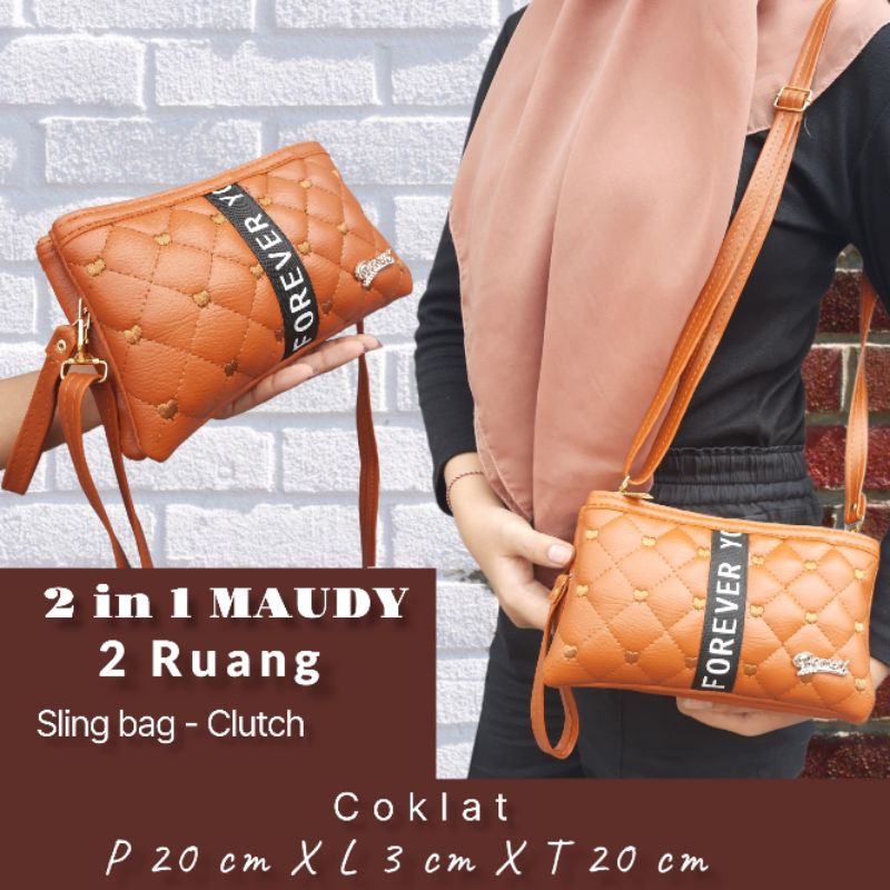 2in1 MAUDY BAG - BISA JADI SLINGBAG BISA JADI CLUTCH (ACCesoris tas dapat Random)