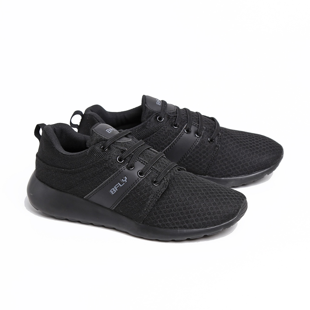 BFLY Sepatu Sneakers Anak Sekolah Casual COPER Black Mesh Phylon Original