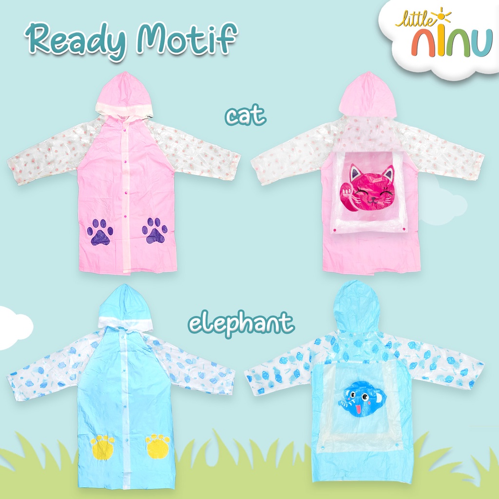 Jas Hujan Anak / Jas Hujan Ransel Karakter Anak Little Ninu 0004