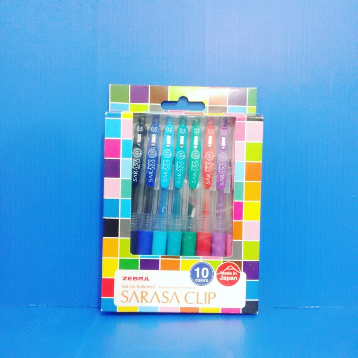 

BOLPEN SARASA CLIP ZEBRA SET ISI 10 WARNA/sarasa clip