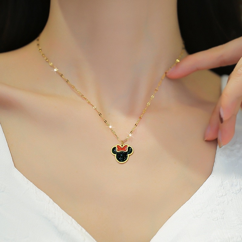 kalung mickey titanium asli