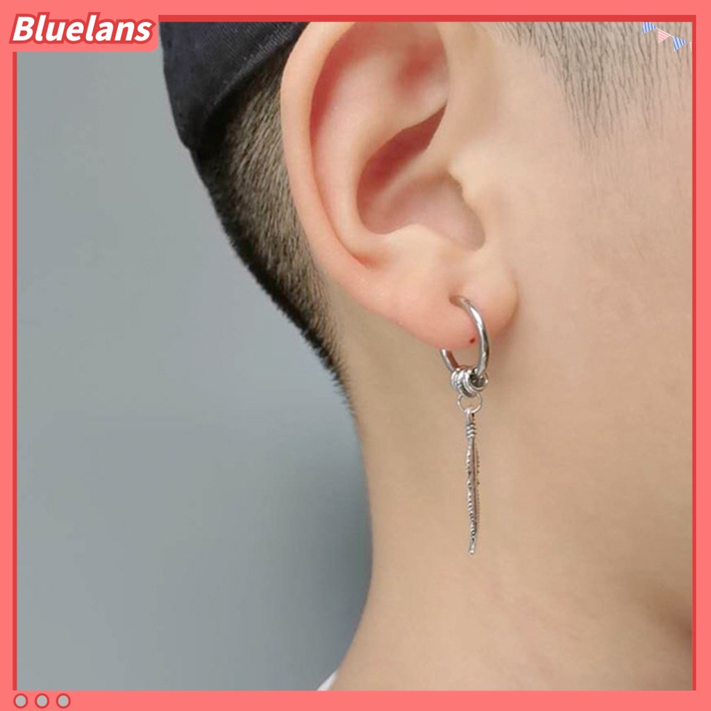 1 Pasang Anting Tindik Bentuk Bulu Bulat Kecil Gaya Vintage Untuk Aksesoris Perhiasan