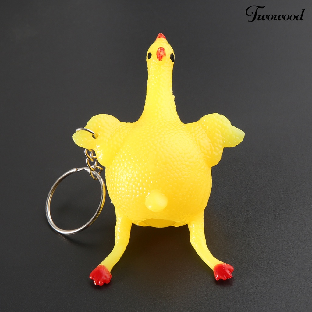 Twowood Gantungan Kunci Bentuk Ayam Warna Kuning Untuk Hadiah