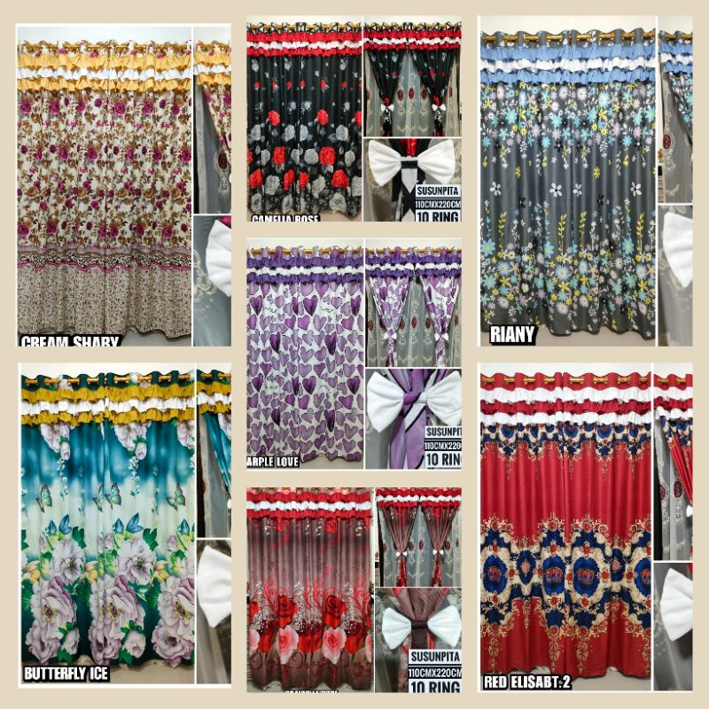 GORDEN SUSUN PITA HORDEN RUMBAI PONI KORDEN 110X220CM TIRAI PINTU HORDENG JENDELA MURAH ERSA STORE M