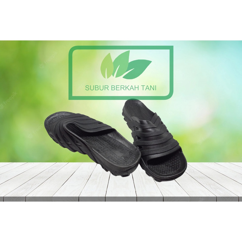 Sandal Slop AP Boots Hitam - Sandal karet anti slip - AP BOOTS