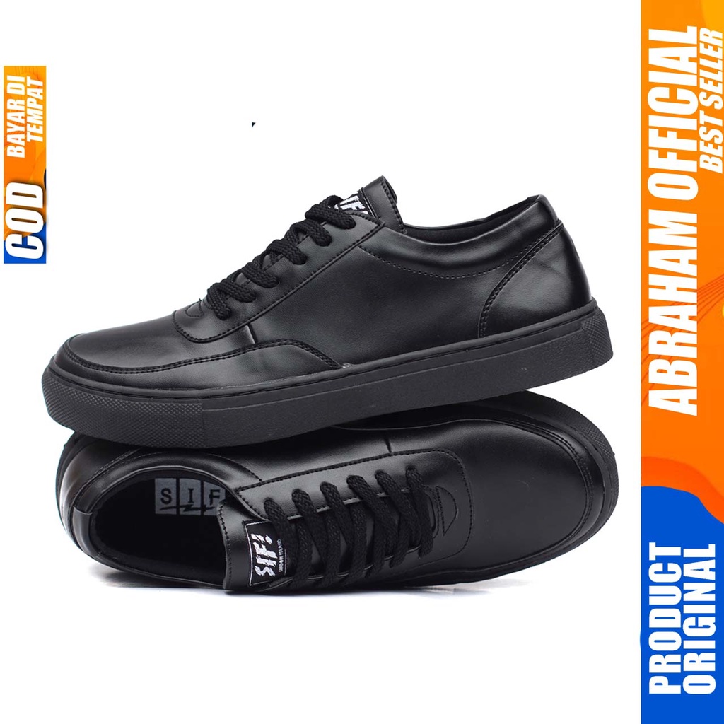 ABRHM X SHDW Sepatu Hitam Pria Kerja