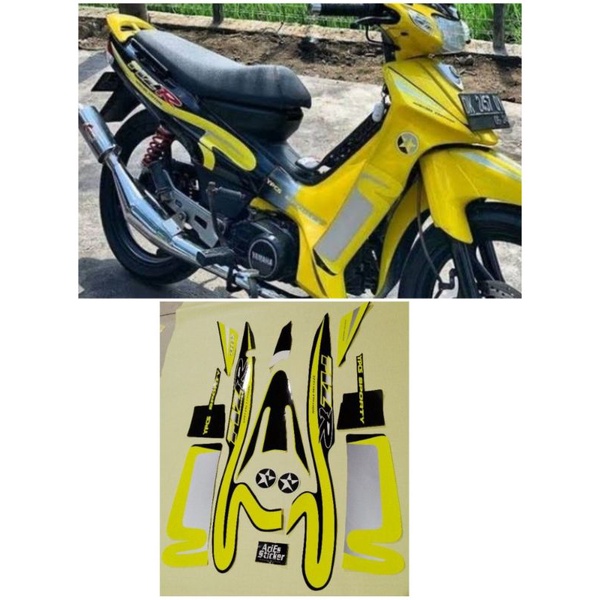 striping sticker Yamaha fiz r F1zr caltex kuning hitam