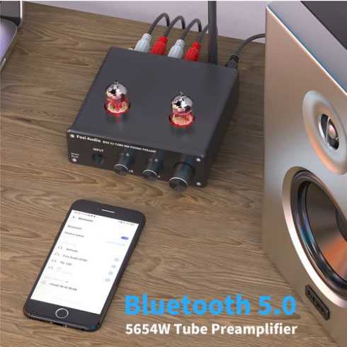 Fosi Audio Preamplifier Bluetooth Phonograph GE5654 Vacuum Tube Box X3 ( Al-Yusi )