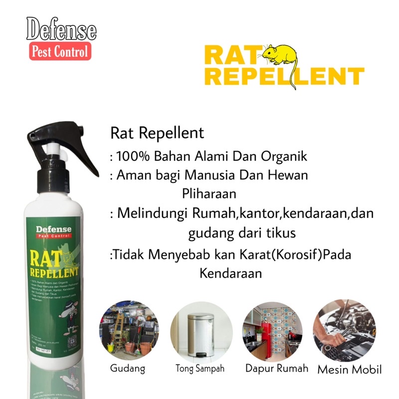 RAT REPELLENT SPRAY PENGUSIR TIKUS | PEMBASMI TIKUS | OBAT PENGUSIR TIKUS RUMAH DAN MOBIL | SPRAY PEMBASMI TIKUS RUMAH DAN MOBIL
