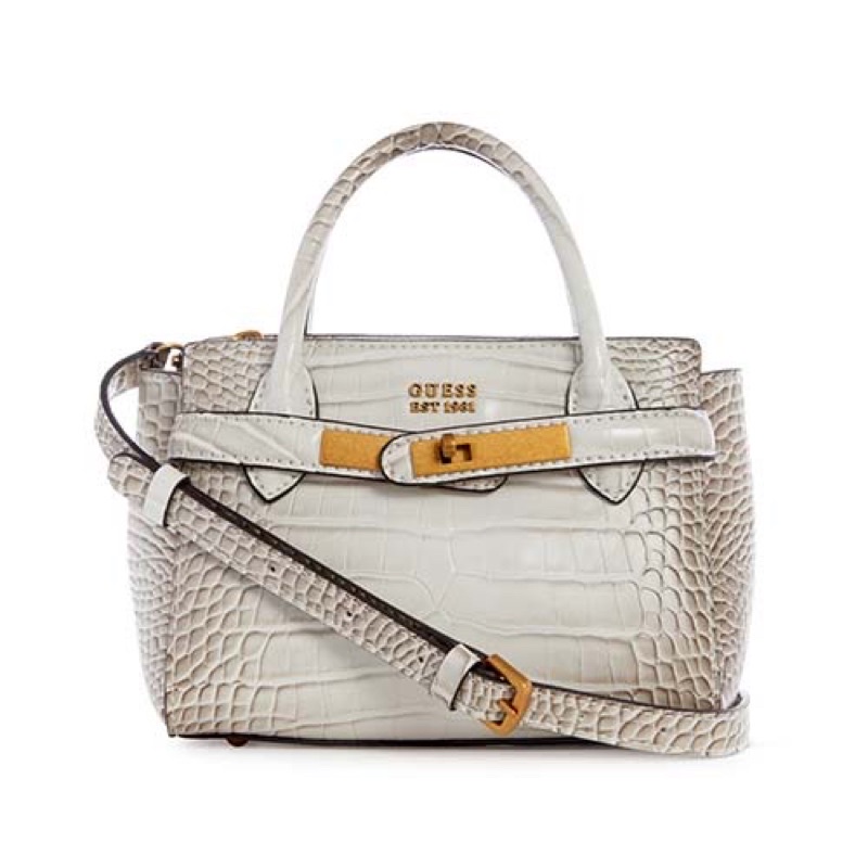 PL - ENISA MINI SATCHEL CROCO NATURAL - GUESS ORIGINAL TAS SELEMPANG WANITA KEREN CANTIK KEKINIAN