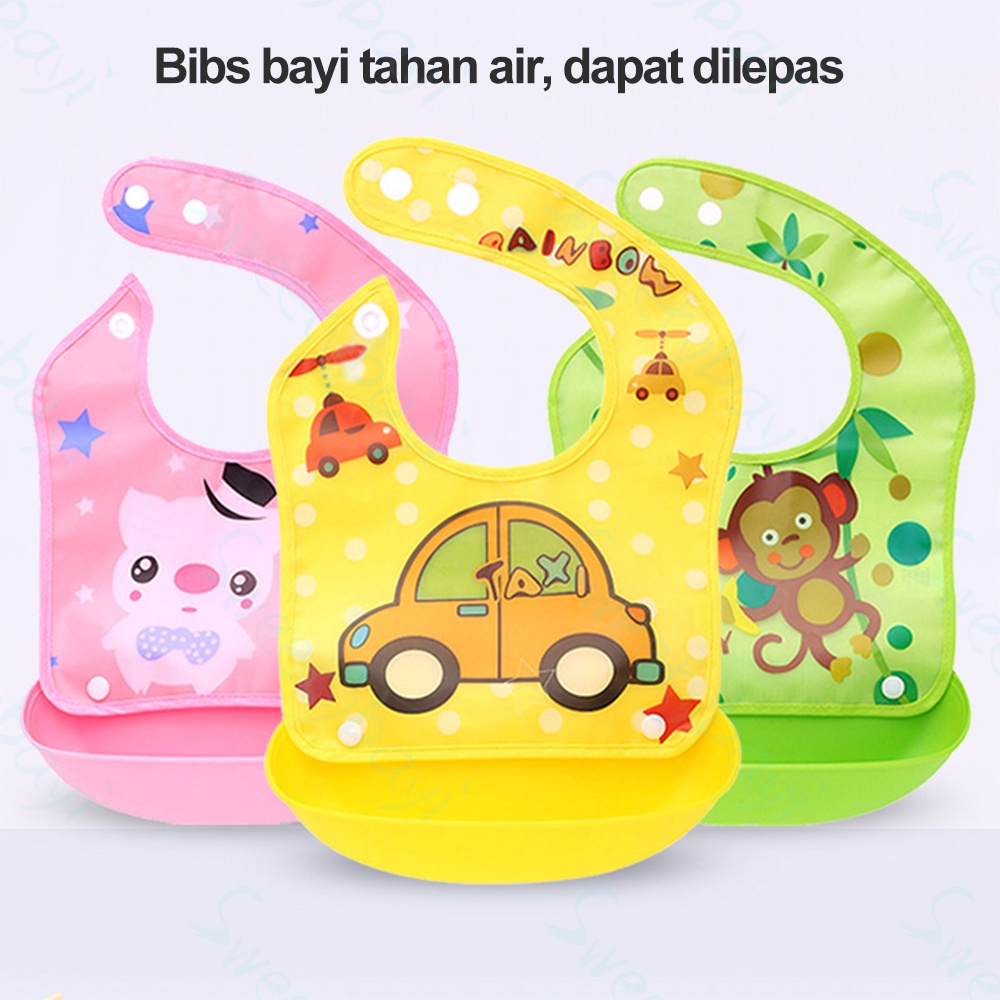 SweetyBayi Slabber bayi waterproof Celemek makan bayi multifungsi