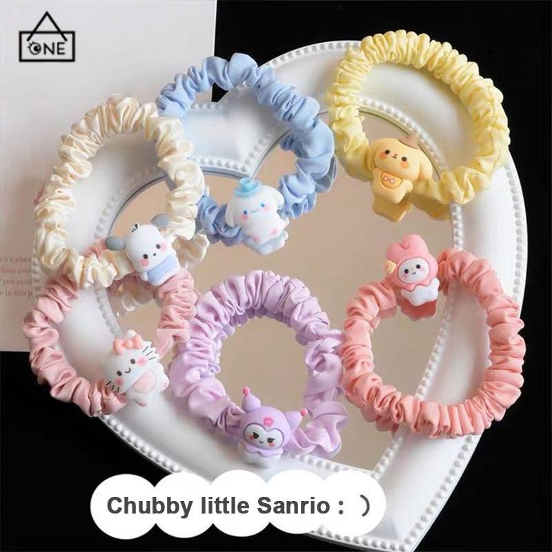 COD❤️Cincin Usus Kecil Kartun Anjing Cinnamoroll  Cincin Rambut  Gaya Manis Manis Lucu Tali Rambut-A.one