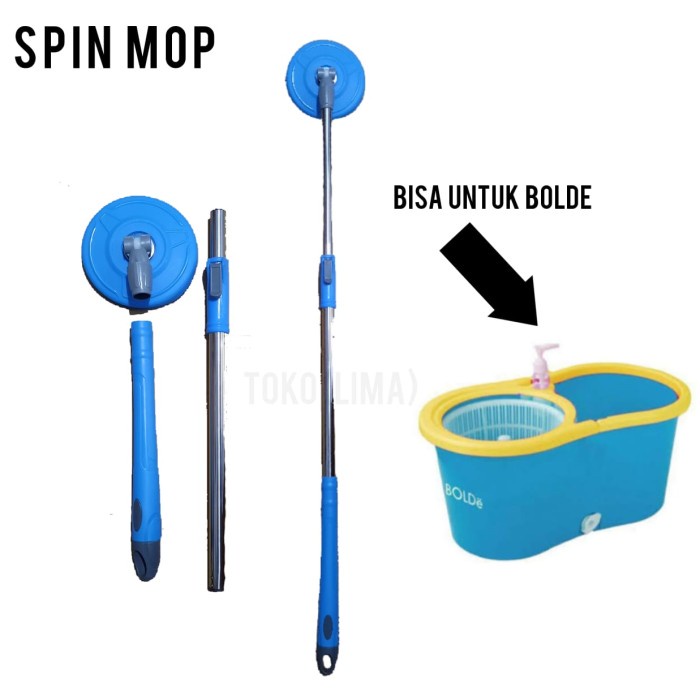 Pel Handle Set Spin Mop Bisa U/ Handle Set Bolde Gagang Tongkat Kepala