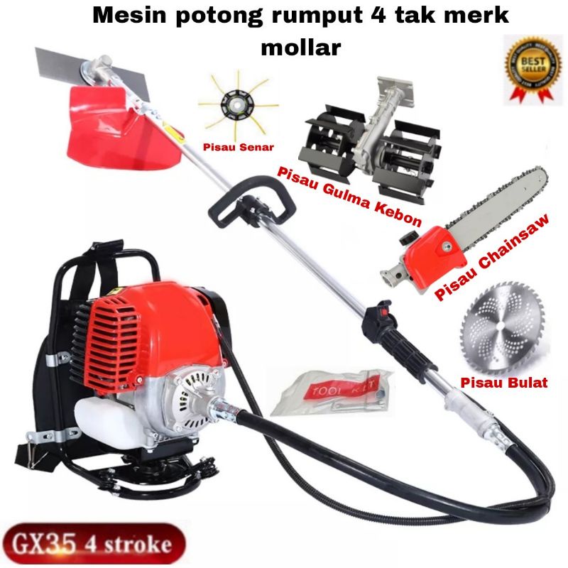 Mesin potong rumput 4 tak Honda merk mollar GX 35 Multifungsi