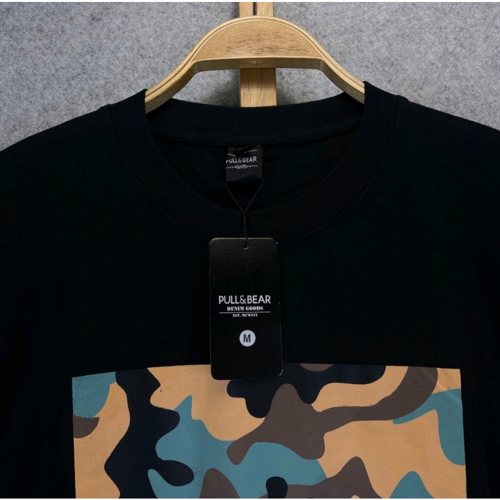 KAOS TSHIRT P&amp;B PULL&amp;BEAR CAMO KOTAK LENGAN PENDEK MIRROR FULLTAG