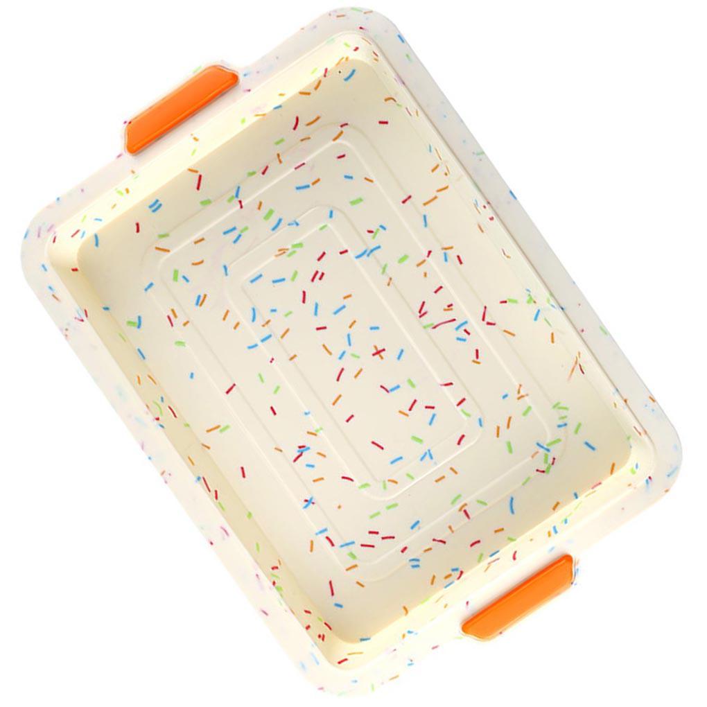 Loyang Kue Persegi Silikon Anti Lengket Dengan Pegangan Baking Panas Tinggi Hijau Bakeware Nampan Tahan Menebal