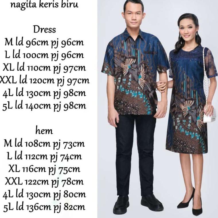 [Art. 2515H] Ready Baju Anak Saja Sarimbit Batik Keluarga Baju Anak NAGITA KERIS BIRU seragam pesta dress brokat Kemeja Dress Wanita Dres Batik Couple Keluarga