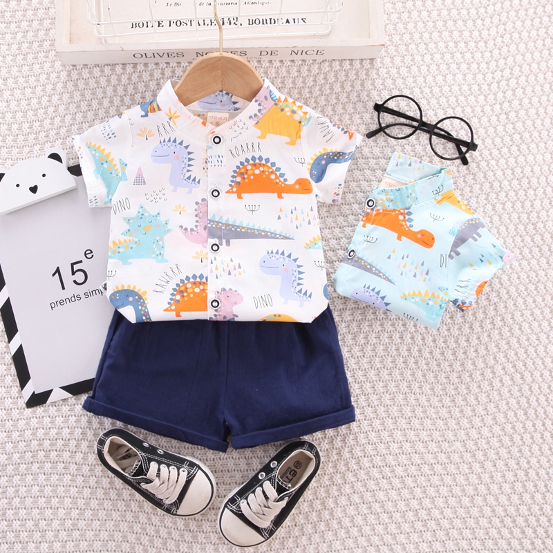 DinoDino SETELAN BAJU ANAK LAKI-LAKI KEMEJA IMPORT SHIRT BAYI COWOK UMUR 0 6 BULAN 1 2 TAHUN MOTIF K