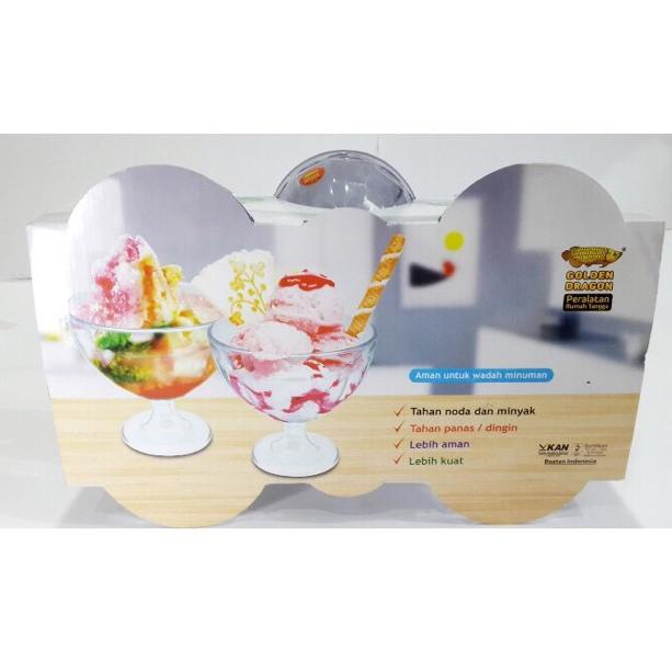[KODE PRODUK YIJRD5266] Ready stockGelas Melamin es teler/es krim/es campur bening Golden Dragon