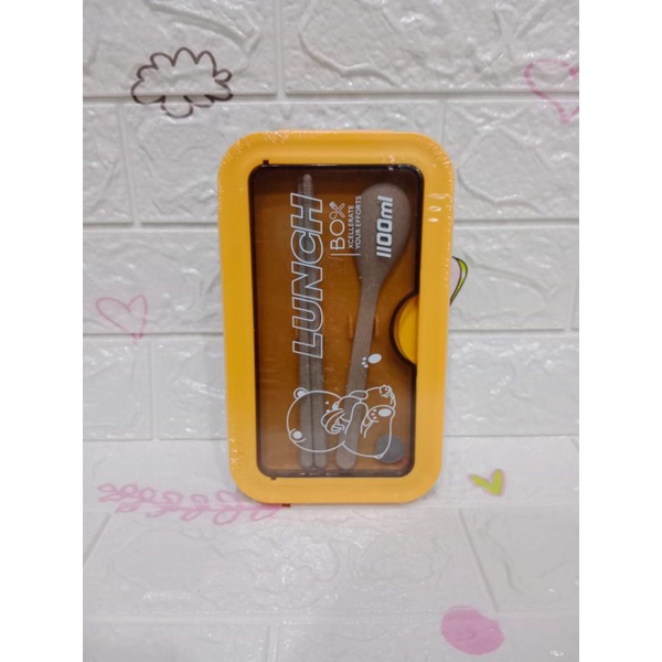 0KOTAK MAKAN TRANSPARAN Lunch Box Bento Box 1100 ml  BPA FREE