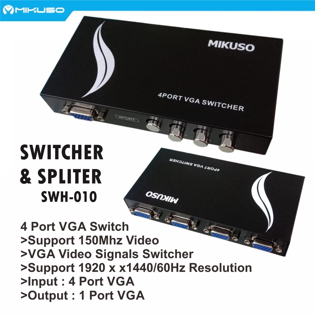 HDMI SWICTH MIKUSO 4 PORT VGA SWH-010