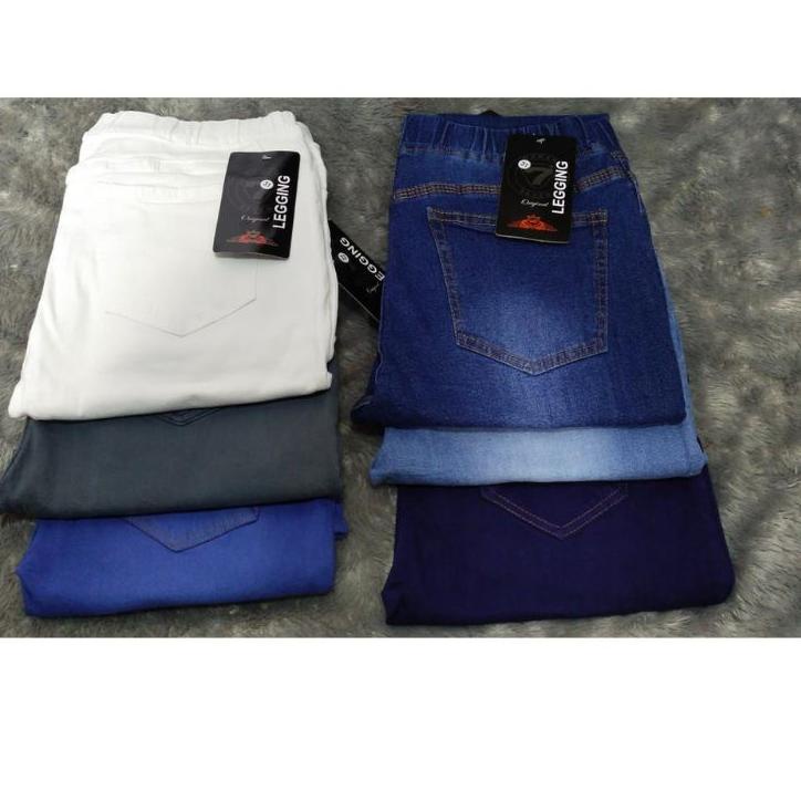 New Sale PROMO TERMURAH JEANS EXTRA JUMBO WANITA/FULL PINGGANG KARET/ LEVIS PINGGANG KARET/MUAT BB 1