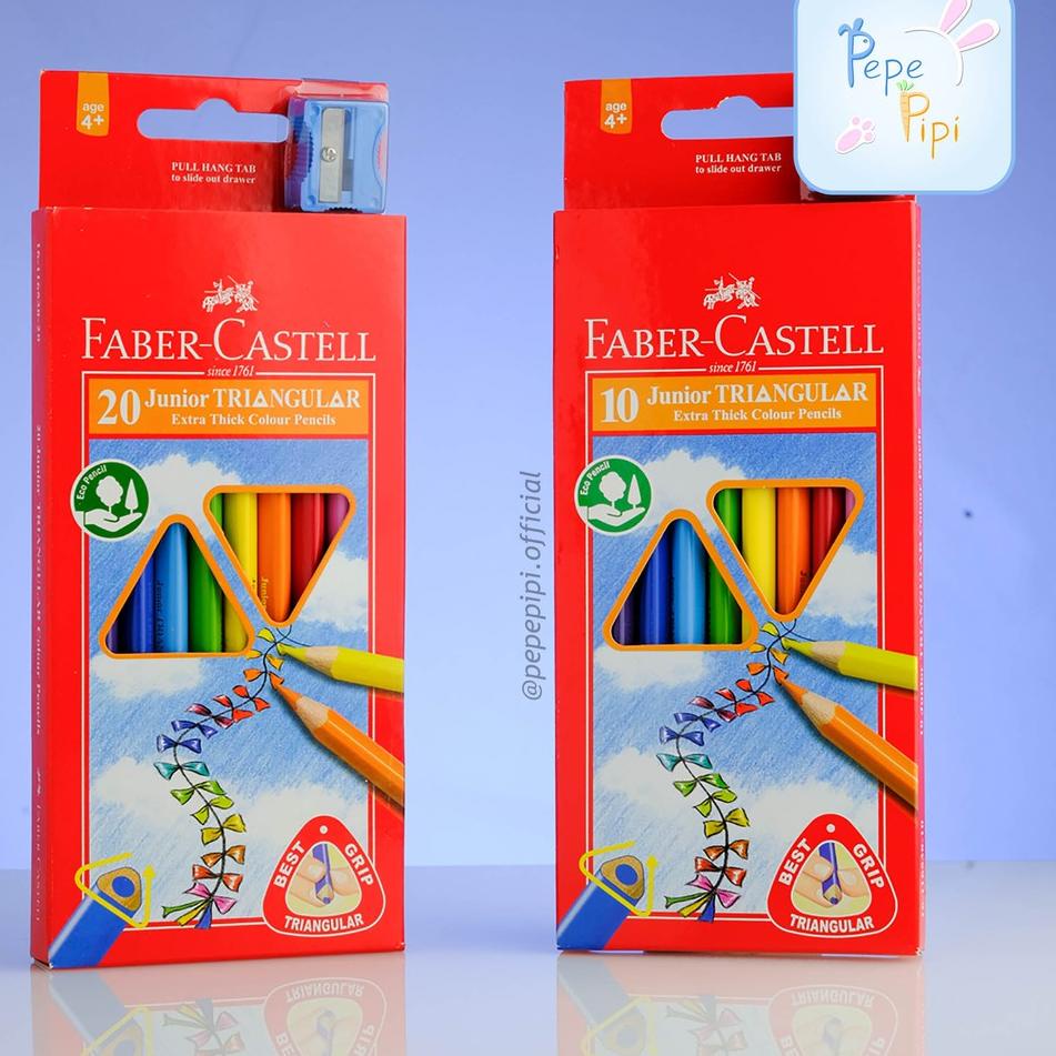 

Terjangkau ナ Pensil Warna Faber Castell Junior Triangular 10 & 20 Pcs Colour Pencil Alat Tulis Anak Sekolah
