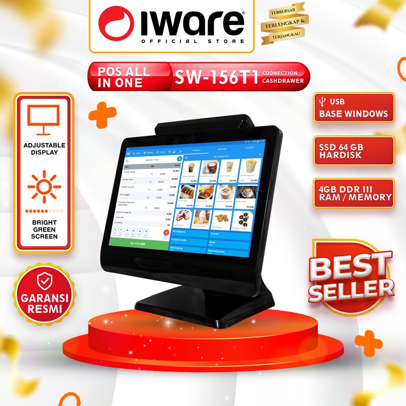 Jual Iware Mesin Kasir All In One Touchscreen Pos System Pc Sw 156t1 Base Windows Shopee Indonesia 0154