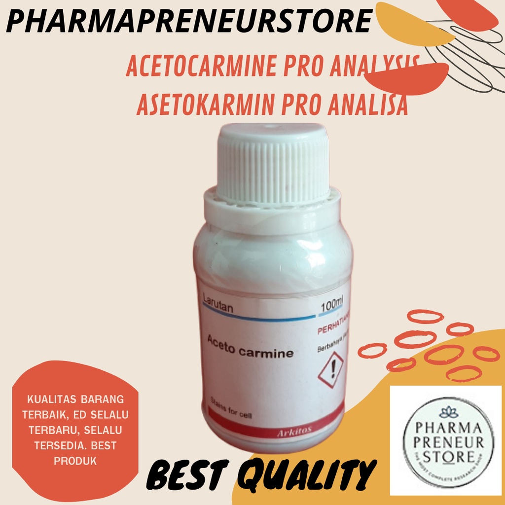 ACETOCARMINE / ASETOKARMIN ( PEWARNAAN GONAD ) PRO ANALISA 50 ML DAN 100 ML BEST QUALITY