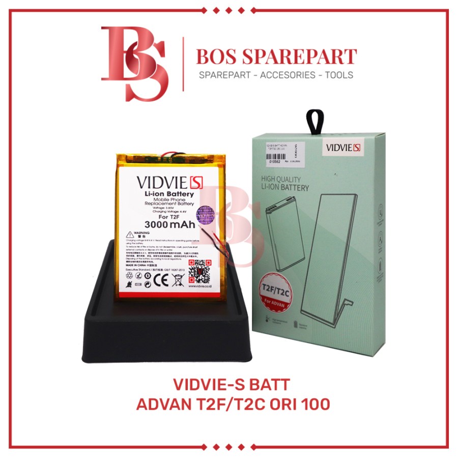 VIDVIE-S BATERAI ADVAN T2F / T2C ORI 100 / BATTERY / BATRE