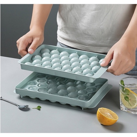 Cetakan Es Batu Bulat 33 Grid Ice Cube Tray Mold 33 Grid Sekat Cetak Bentuk Bola Cristal