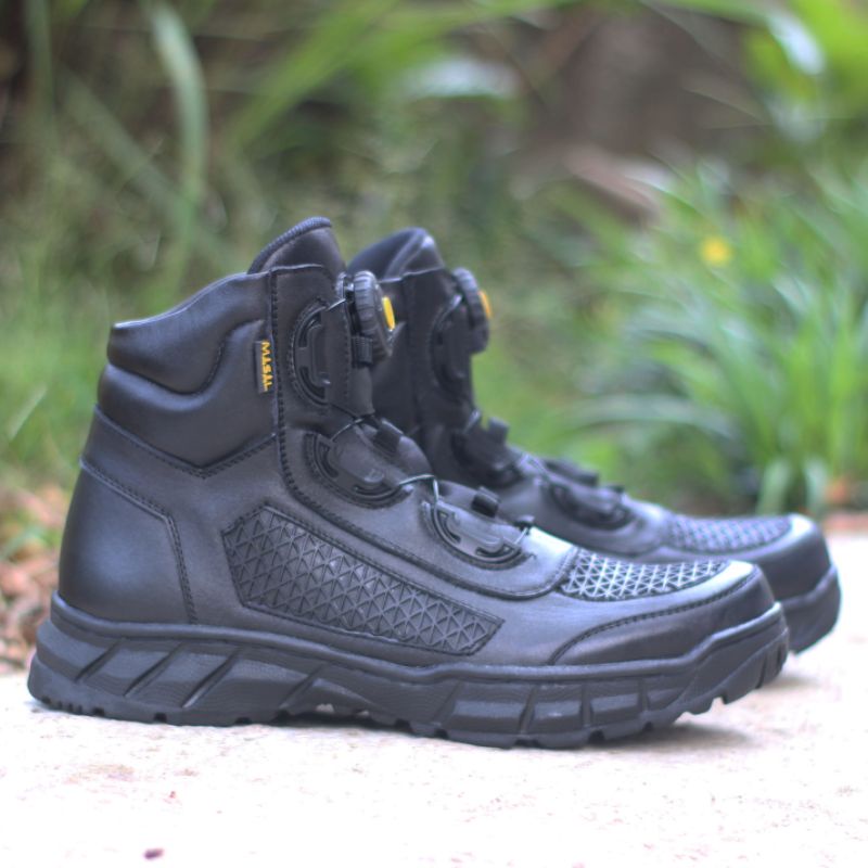 MISIL Sepatu pdh tali putar type sarang tawon tni polri sol weba kulit asli doff