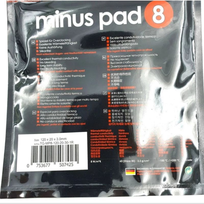 Grizzly Minus pad 8 thermal pad 3.0mm Original minuspad 8 cooling