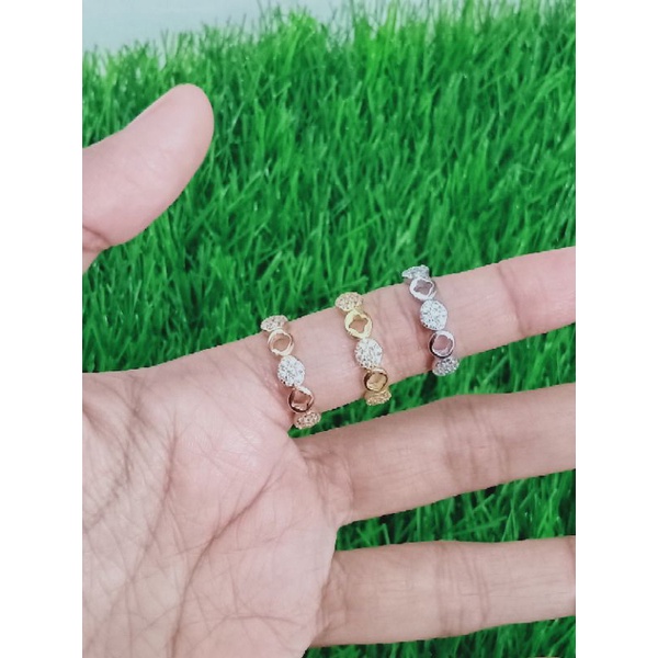 CINCIN PERAK 925 ASLI LAPIS EMAS/CINCIN BUNGA BULAT/CINCIN ASLI SILVER/PERHIASAN CINCIN SILVER LAPIS EMAS PUTIH