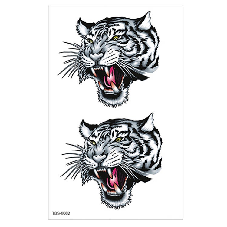 【BTI】Stiker Tato Palsu Sementara Hewan Harimau Warna Tahan Air Stiker Tato