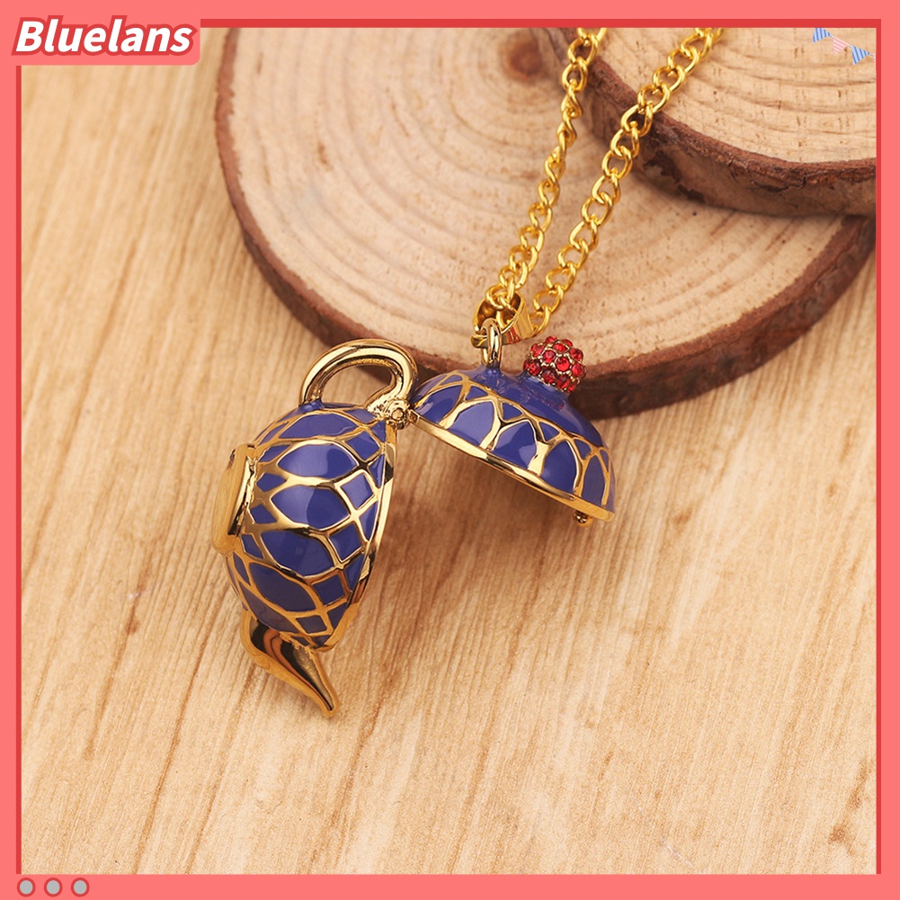 Kalung Rantai Panjang Liontin Teko Teh Aksen Berlian Imitasi Untuk Wanita