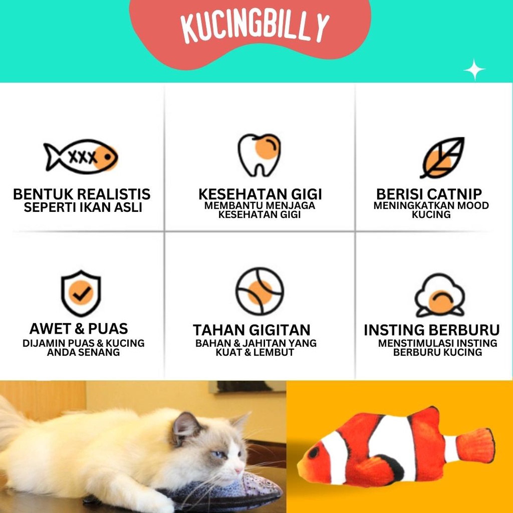 Mainan kucing Boneka catnip ikan